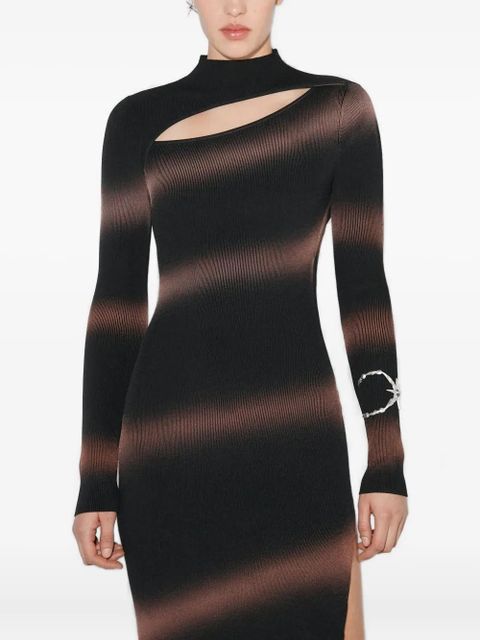 MISBHV striped cut-out knitted dress - Black