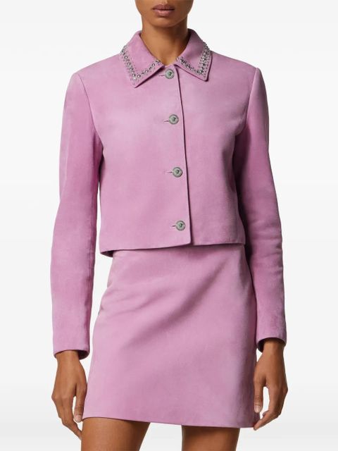 Versace embellished suede jacket - Pink