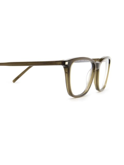Saint Laurent Eyewear transparent square glasses - Green - zdjęcie produktu nr 1