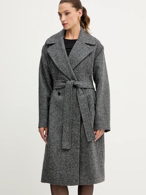 Iceberg płaszcz z dodatkiem wełny kolor szary N011 3083