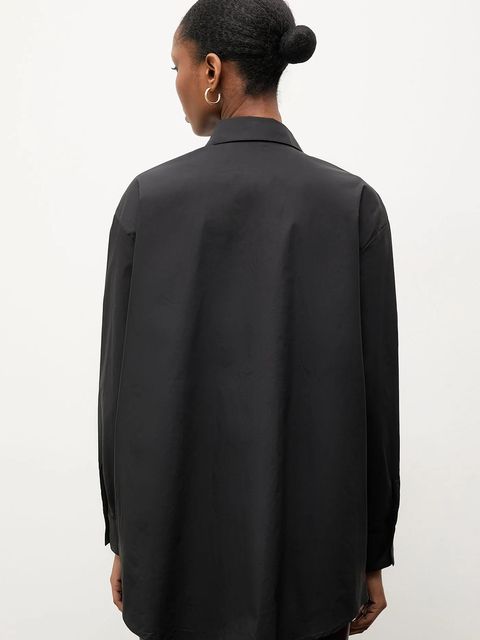 Answear.LAB koszula bawełniana damska kolor czarny regular z kołnierzykiem klasycznym