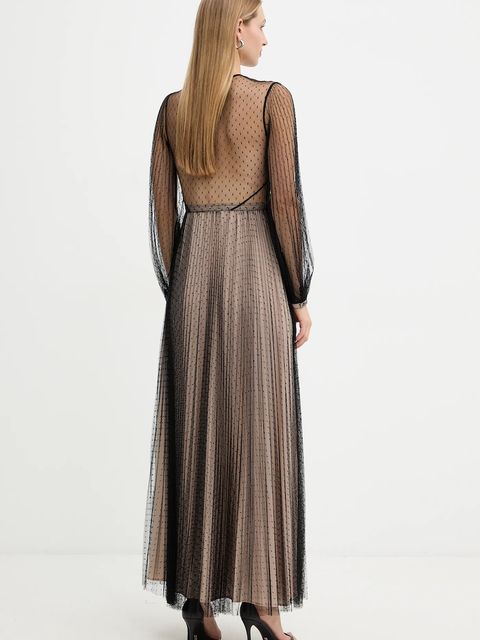 Twinset sukienka kolor czarny maxi rozkloszowana 252TT2021