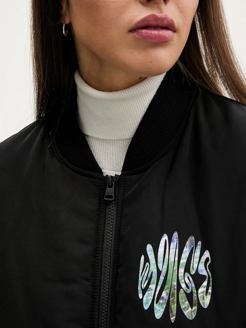 Hugo Blue kurtka bomber kolor czarny przejściowa oversize 50550702