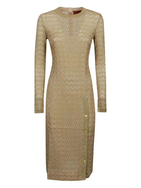Missoni knitted button-fastening midi dress - Gold - zdjęcie produktu nr 1