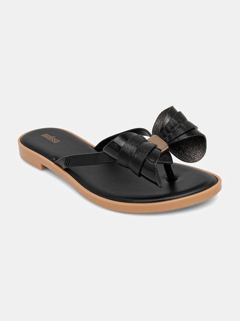 Melissa japonki MELISSA FLIP FLOP SLIM V AD damskie kolor czarny na płaskim obcasie M.35748.AU002