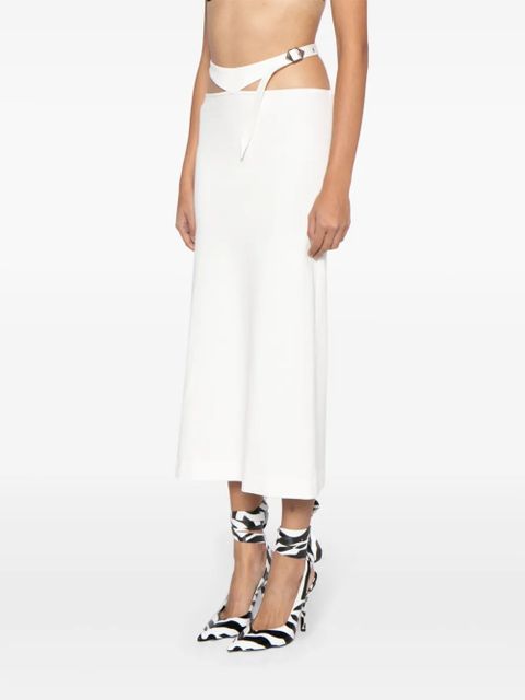 The Attico cut-out midi skirt - White