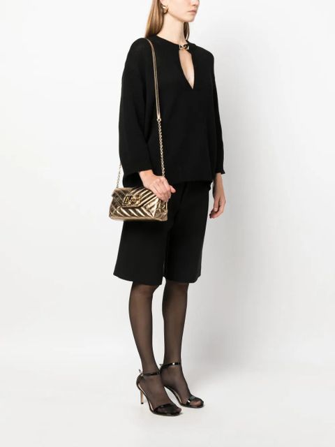 Dolce & Gabbana logo-plaque quilted leather shoulder bag - Gold - zdjęcie produktu nr 2