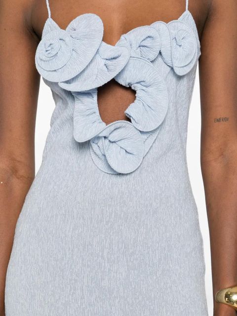 Magda Butrym floral-appliqué mini dress - Blue