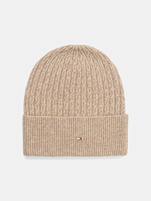 Tommy Hilfiger czapka kolor beżowy AW0AW17776 - zdjęcie produktu nr 1