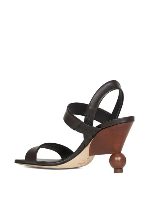 Weekend Max Mara square-toe heeled sandals - Brown