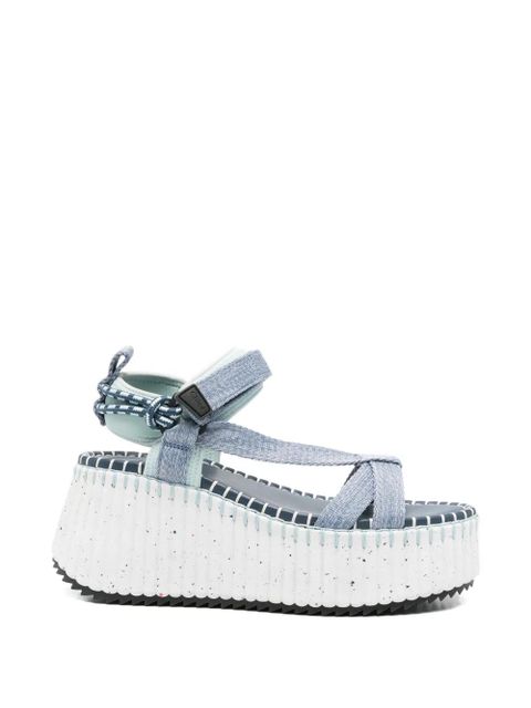 Chloé platform touch-strap sandals - Blue - zdjęcie produktu nr 1