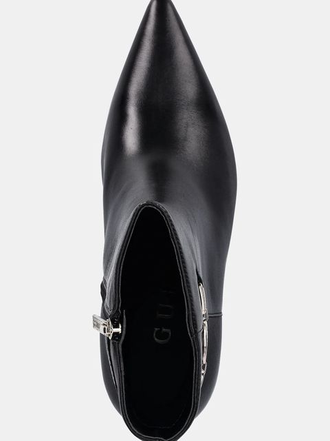 Guess botki skórzane PAISLIE damskie kolor czarny na szpilce FLFPAI LEA10