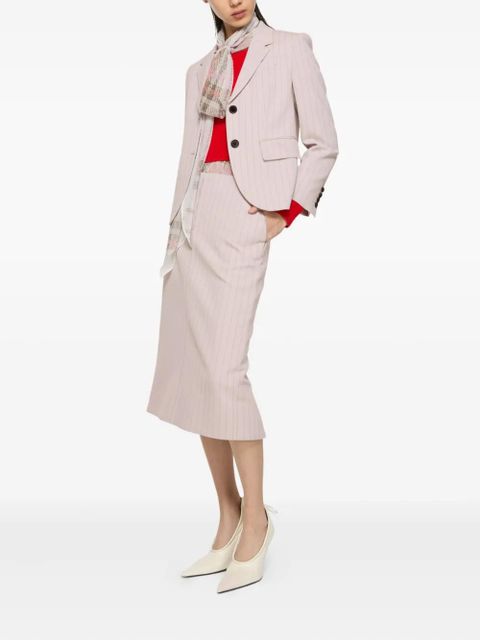 Acne Studios pinstripe midi skirt - Neutrals