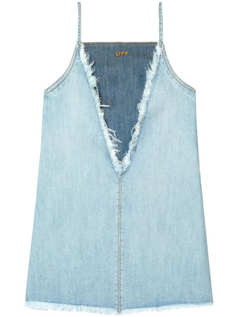 Off-White frayed denim mini dress - Blue - zdjęcie produktu nr 1