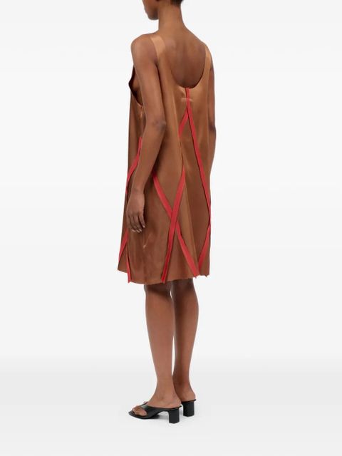 MM6 Maison Margiela V-neck panel mini dress - Brown