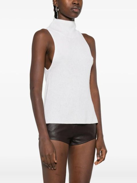 St. Agni high-neck ribbed vest - White