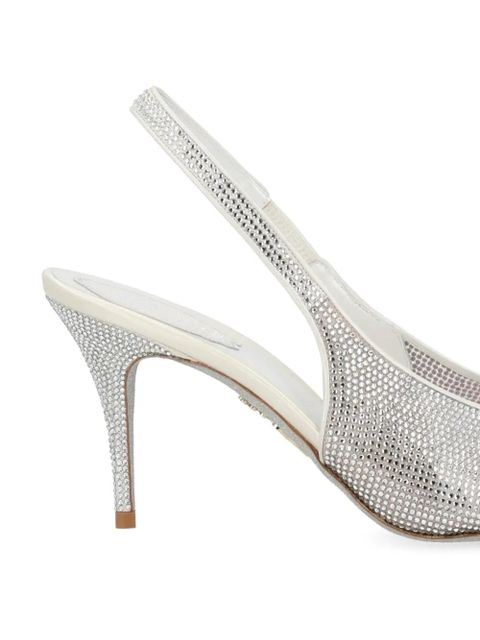René Caovilla Jinny crystal-embellished slingback pumps - Silver - zdjęcie produktu nr 2