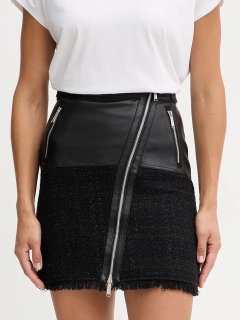 Karl Lagerfeld spódnica z domieszką wełny kolor czarny mini prosta B1W12001 - zdjęcie produktu nr 1