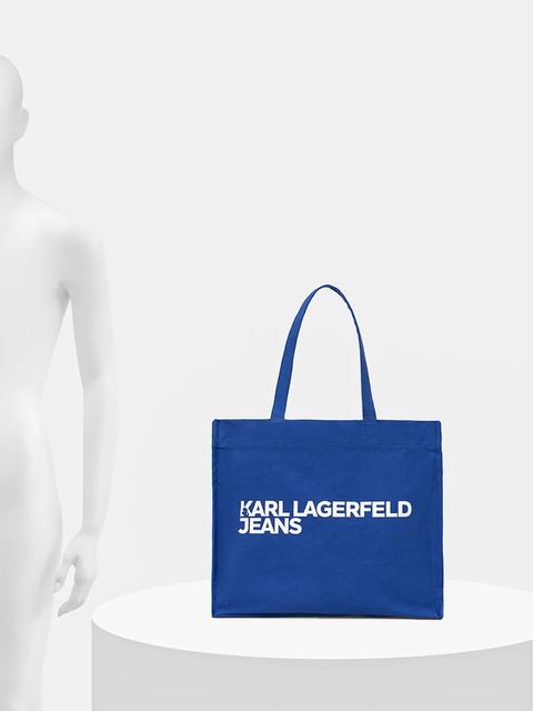 Karl Lagerfeld Jeans torba bawełniana kolor niebieski A1W50002