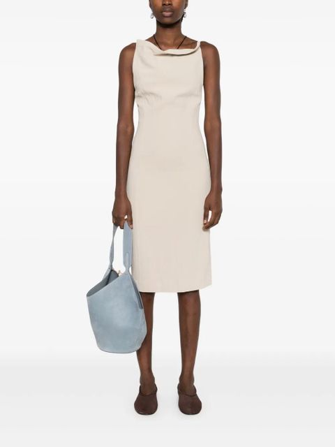 Nanushka square-neck midi dress - Neutrals