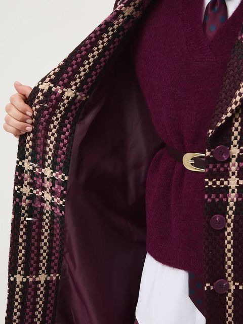 Medicine płaszcz damski kolor bordowy