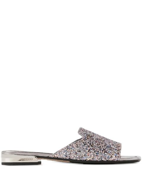 Jimmy Choo Nako glitter logo strap sandals - Silver - zdjęcie produktu nr 1