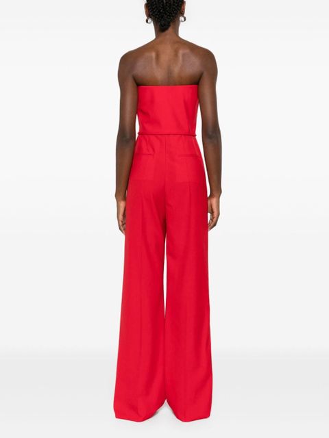 Valentino Garavani strapless straight-leg wool jumpsuit - Red