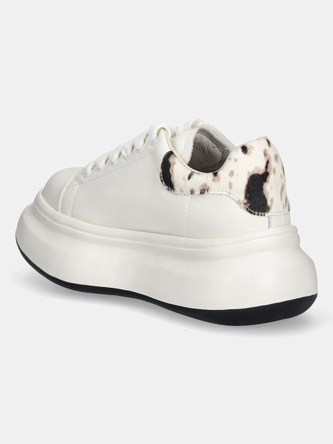 GOE sneakersy skórzane damskie kolor beżowy SS2N4002 WHITE