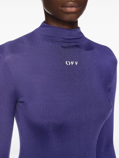 Off-White ribbed long dress - Purple