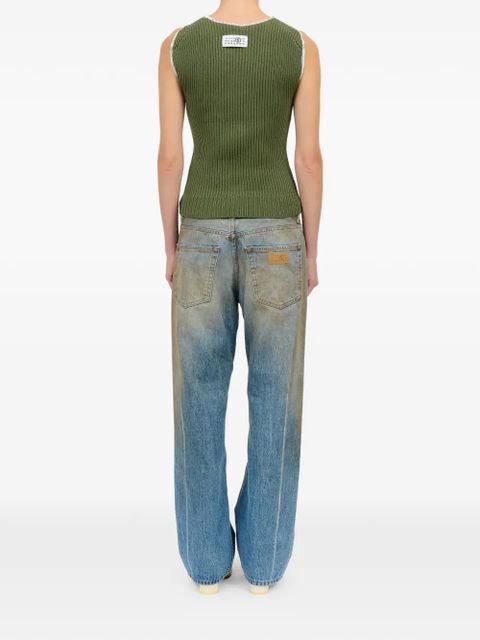 MM6 Maison Margiela ribbed stitch sleeveless tank top - Green