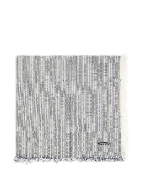 ISABEL MARANT Zenila striped fringed scarf - White - zdjęcie produktu nr 1