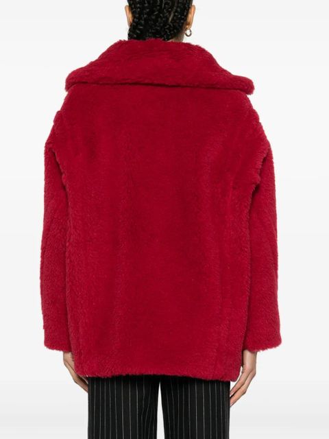 Max Mara Short Teddy faux-shearling coat - Red
