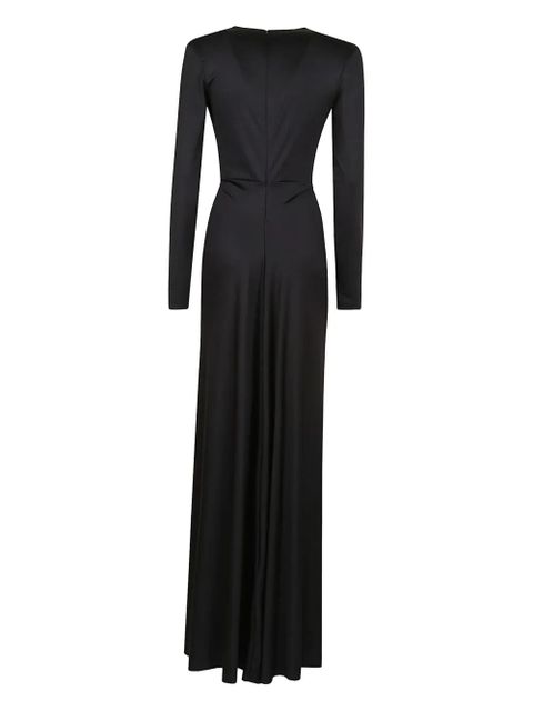 Victoria Beckham plunge-neck gathered maxi dress - Black - zdjęcie produktu nr 2