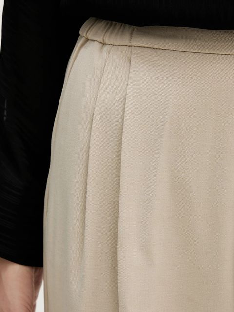 Sisley spodnie damskie kolor beżowy fason chinos high waist 41YPLF043