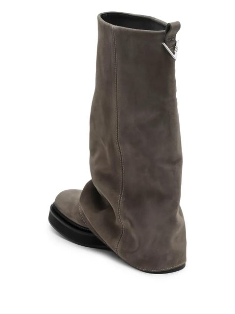 The Attico Robin suede combat boots - Grey