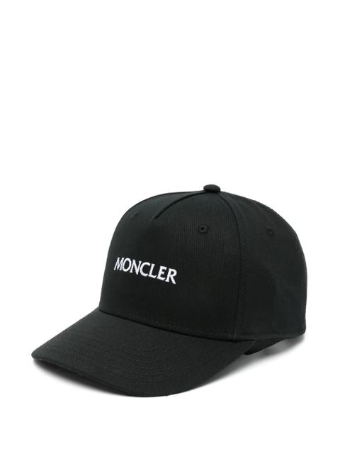 Moncler logo-embroidered gabardine cap - Black - zdjęcie produktu nr 1