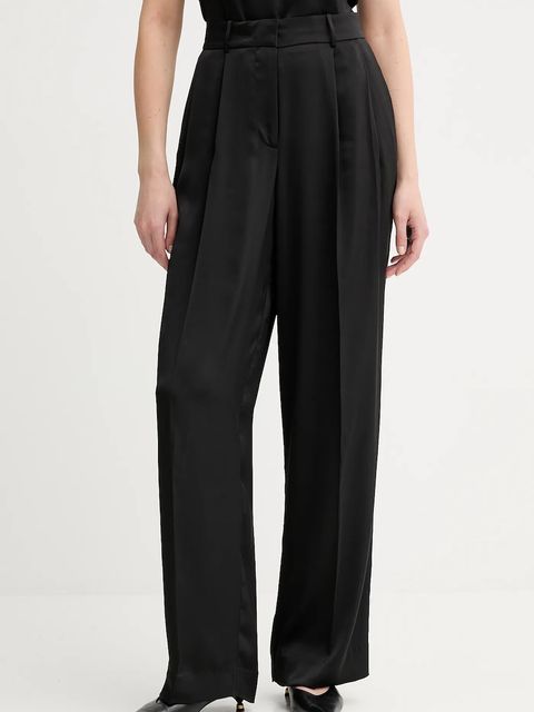 MICHAEL Michael Kors spodnie damskie kolor czarny proste high waist MT530VRAYJ - zdjęcie produktu nr 1