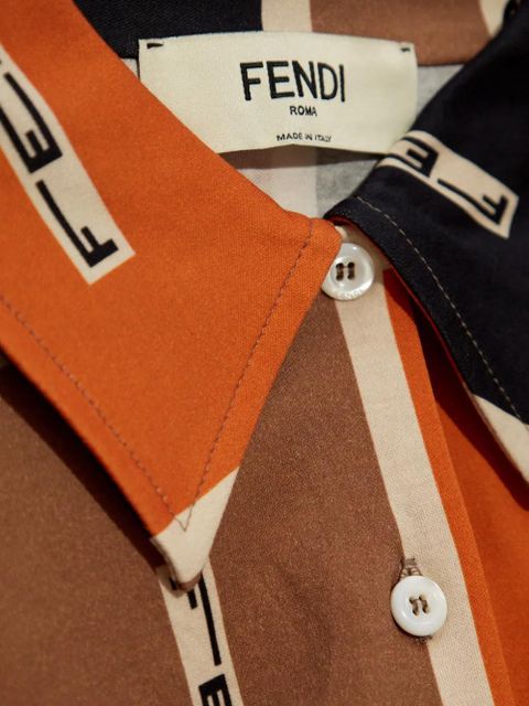 FENDI Maxi FF Puzzle-print polo shirt - Orange