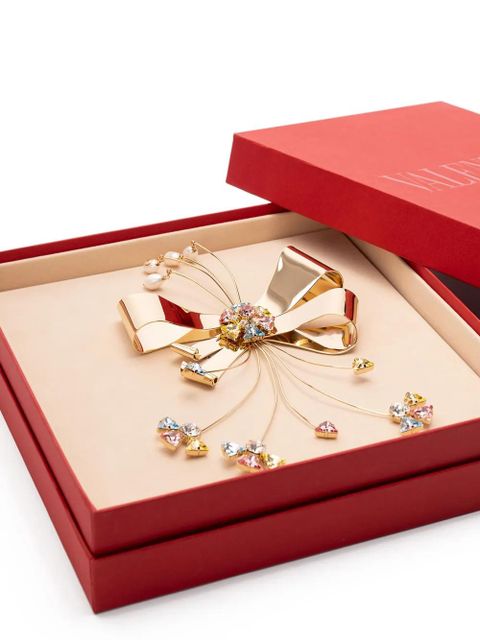 Valentino Garavani bow-shaped crystal brooch - Gold - zdjęcie produktu nr 2