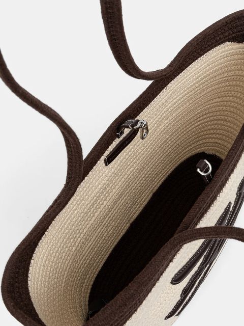 Karl Lagerfeld torebka bawełniana K/AUTOGRAPH kolor beżowy B1W46080