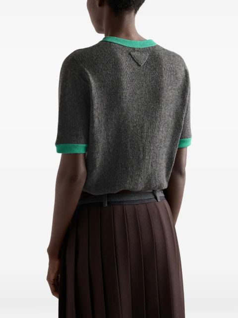 Prada short-sleeve cashmere sweater - Grey