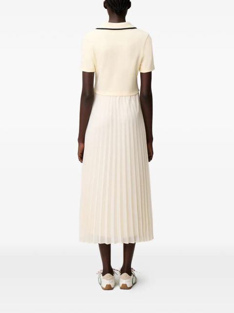 Claudie Pierlot pleated ribbed-knit midi dress - Neutrals