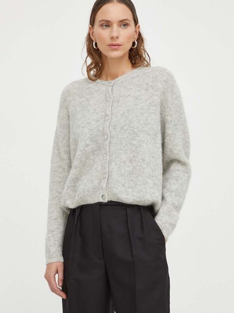 American Vintage kardigan wełniany GILET ML COL ROND