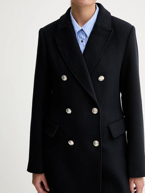 Morgan płaszcz z dodatkiem wełny kolor granatowy GCHA