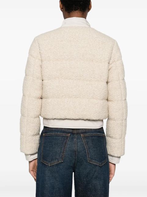 Moncler bouclé down jacket - Neutrals