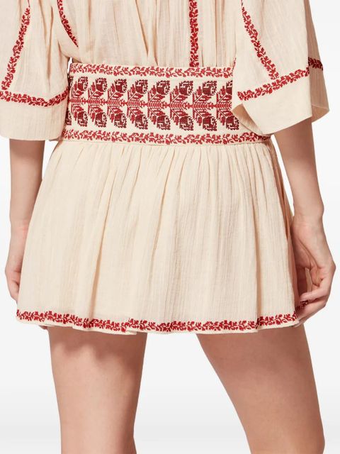 MARANT ÉTOILE Picadilia embroidered mini skirt - Neutrals