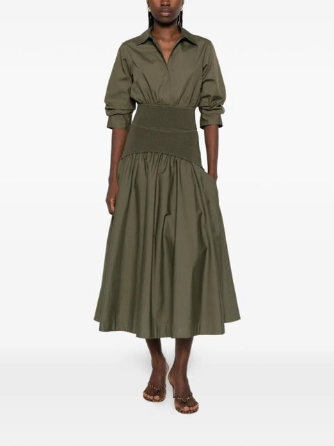 Simkhai gathered-sleeve cropped shirt - Green - zdjęcie produktu nr 2