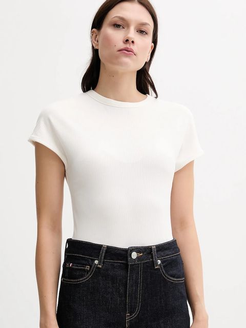 Tommy Hilfiger t-shirt damski kolor beżowy WW0WW45731 - zdjęcie produktu nr 1