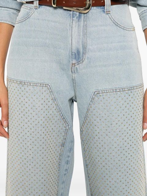 SANDRO rhinestone-embellished jeans - Blue