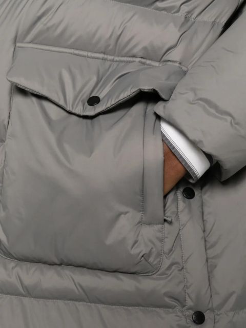 Yves Salomon shearling trimmed down coat - Grey